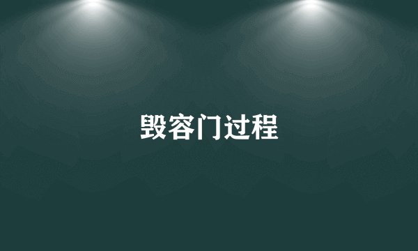 毁容门过程