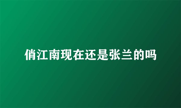 俏江南现在还是张兰的吗