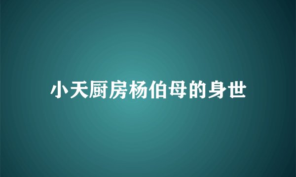 小天厨房杨伯母的身世