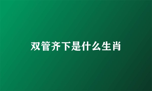 双管齐下是什么生肖