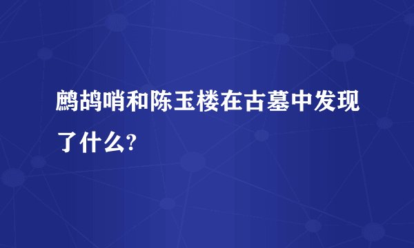 鹧鸪哨和陈玉楼在古墓中发现了什么?