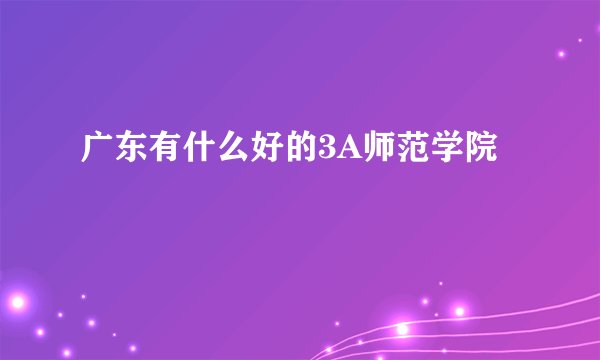 广东有什么好的3A师范学院