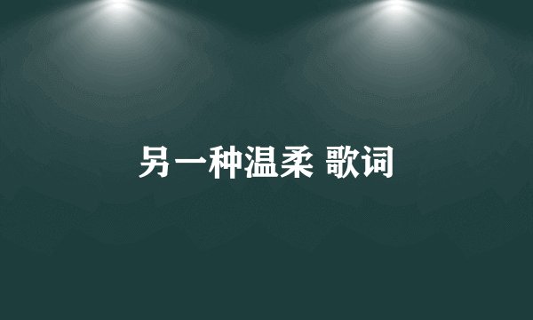 另一种温柔 歌词