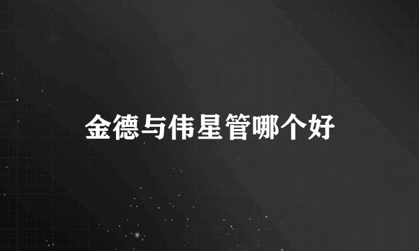 金德与伟星管哪个好