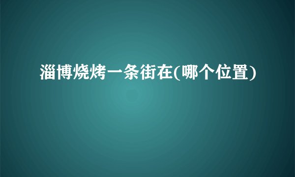 淄博烧烤一条街在(哪个位置)