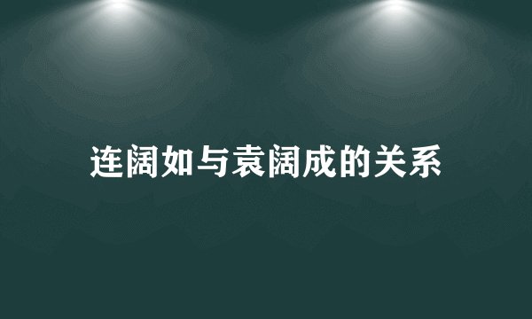 连阔如与袁阔成的关系