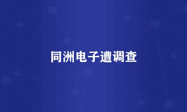 同洲电子遭调查