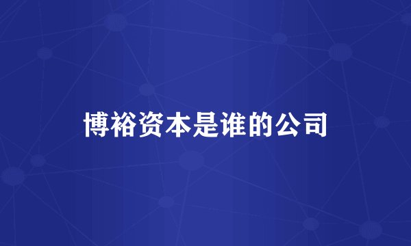 博裕资本是谁的公司