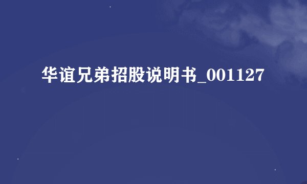 华谊兄弟招股说明书_001127