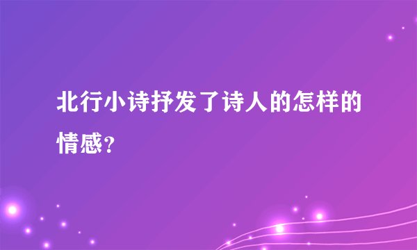 北行小诗抒发了诗人的怎样的情感？