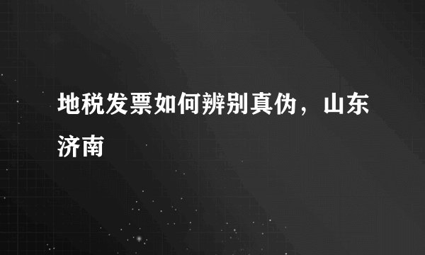 地税发票如何辨别真伪,山东济南