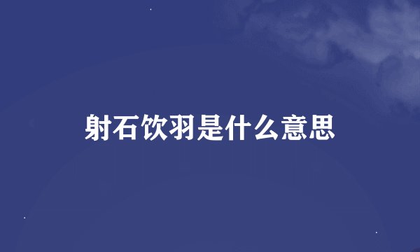 射石饮羽是什么意思