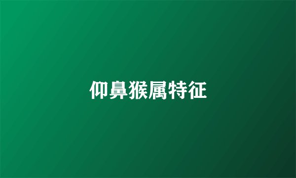 仰鼻猴属特征