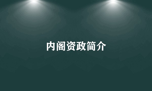 内阁资政简介