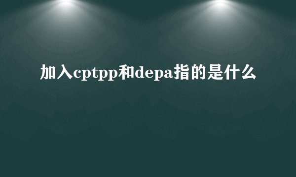 加入cptpp和depa指的是什么