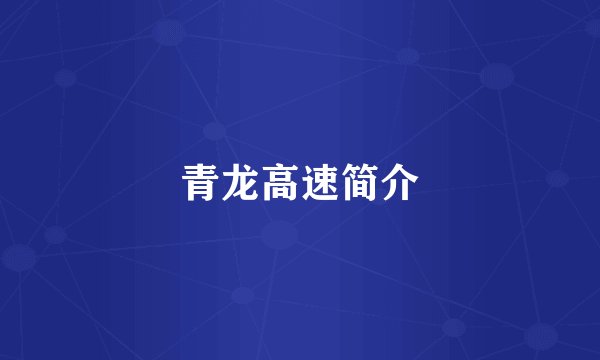青龙高速简介
