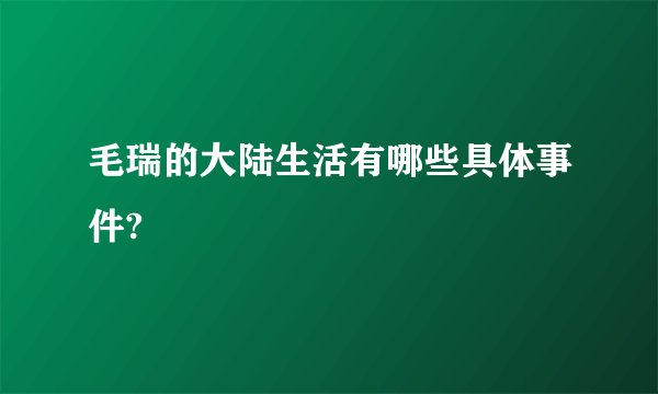 毛瑞的大陆生活有哪些具体事件?