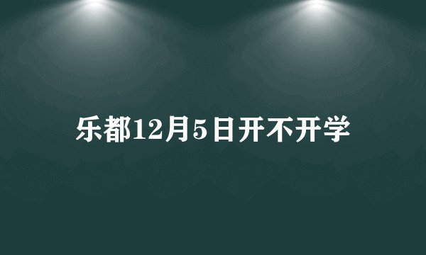 乐都12月5日开不开学