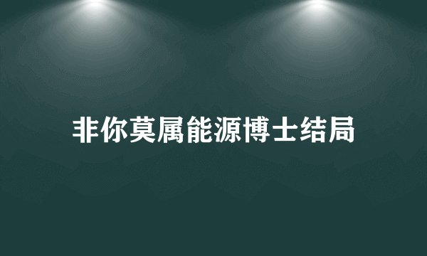 非你莫属能源博士结局