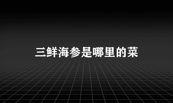 三鲜海参是哪里的菜
