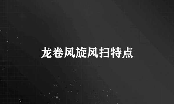 龙卷风旋风扫特点