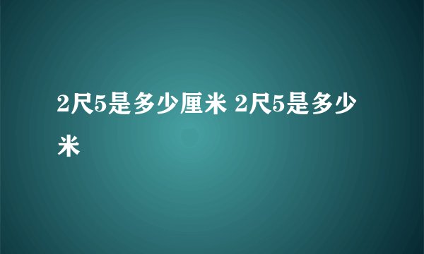 2尺5是多少厘米 2尺5是多少米