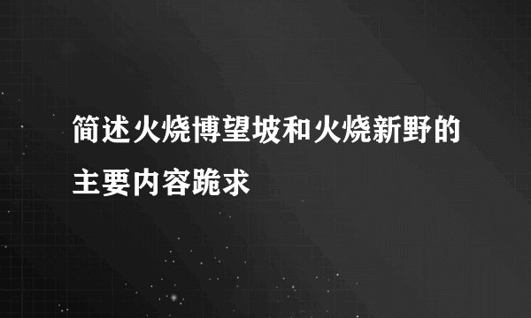 简述火烧博望坡和火烧新野的主要内容跪求