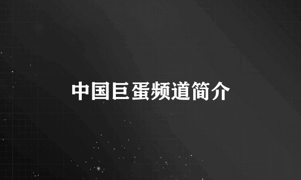 中国巨蛋频道简介