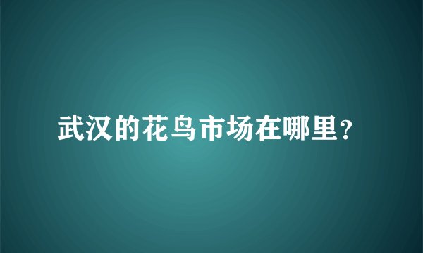 武汉的花鸟市场在哪里？
