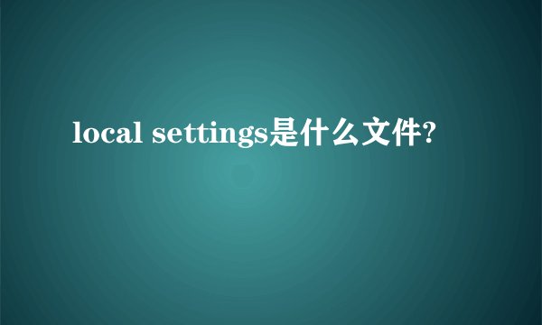 local settings是什么文件?