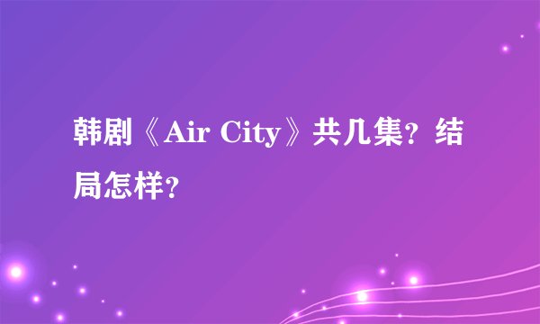韩剧《Air City》共几集？结局怎样？