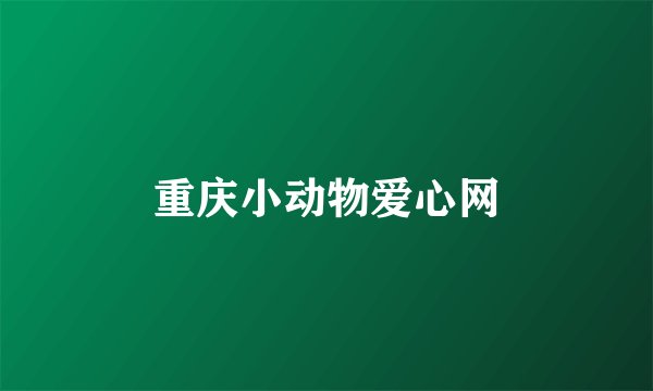 重庆小动物爱心网