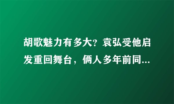 胡歌魅力有多大？袁弘受他启发重回舞台，俩人多年前同台视频曝光