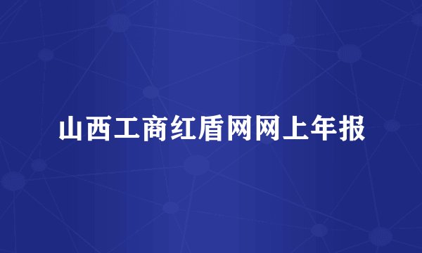 山西工商红盾网网上年报