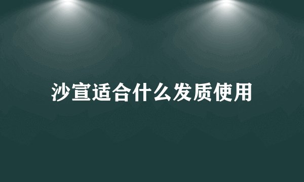 沙宣适合什么发质使用