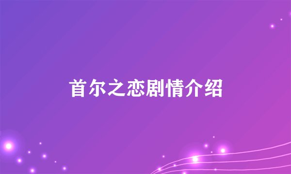 首尔之恋剧情介绍