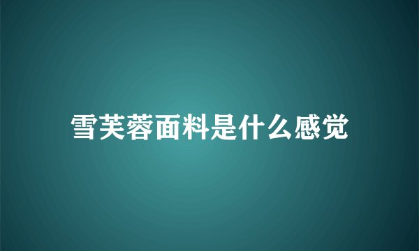 雪芙蓉面料是什么感觉