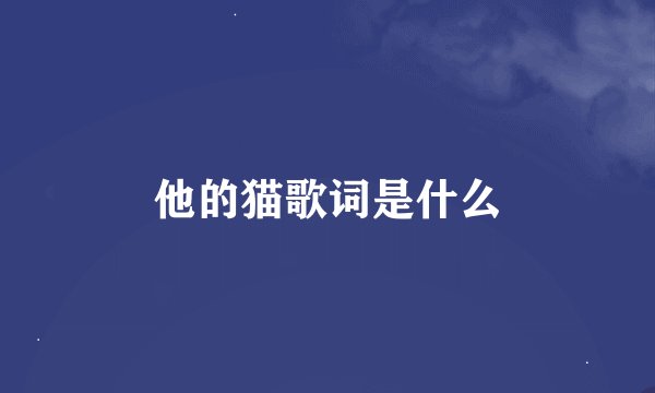 他的猫歌词是什么