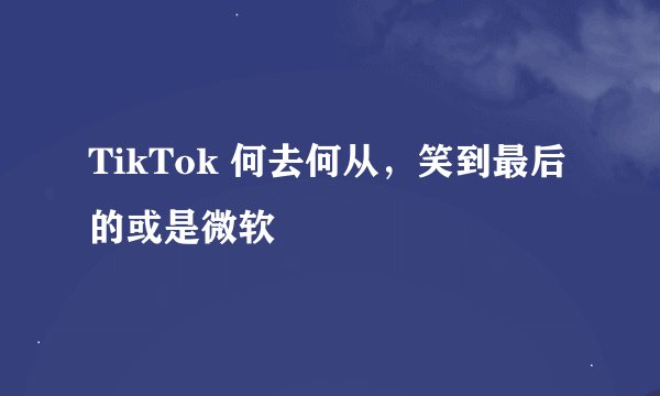 TikTok 何去何从，笑到最后的或是微软