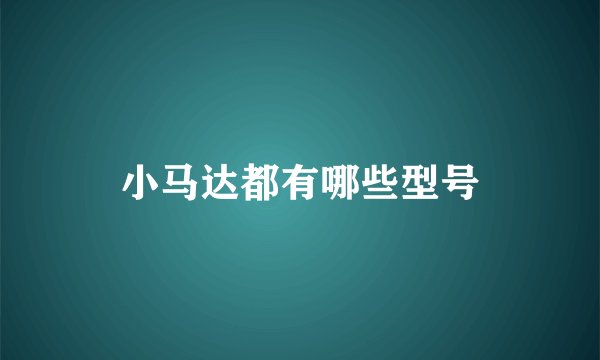 小马达都有哪些型号