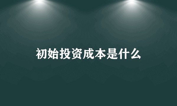 初始投资成本是什么