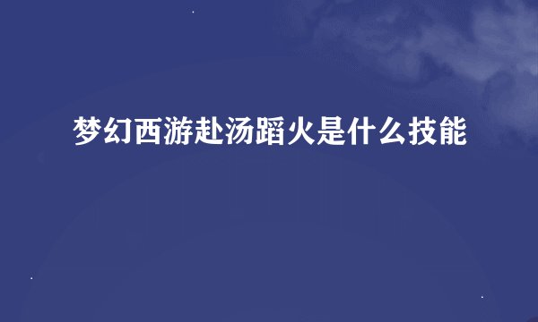 梦幻西游赴汤蹈火是什么技能
