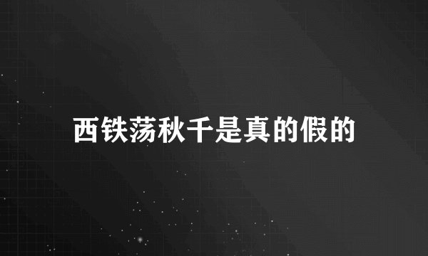 西铁荡秋千是真的假的