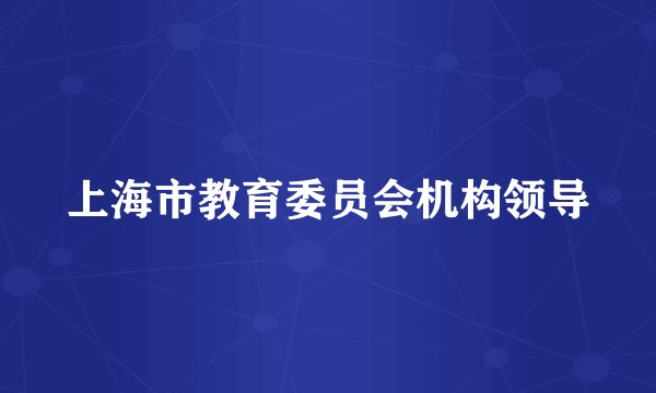 上海市教育委员会机构领导