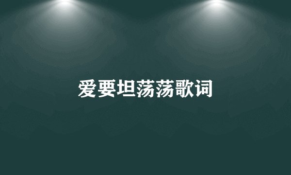 爱要坦荡荡歌词