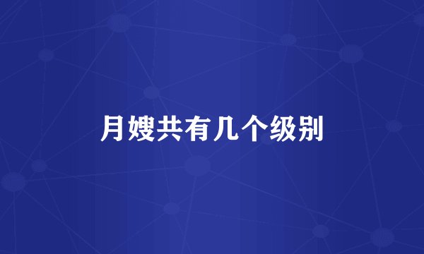 月嫂共有几个级别