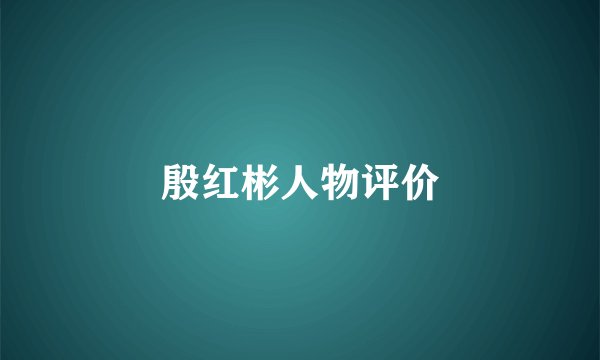 殷红彬人物评价