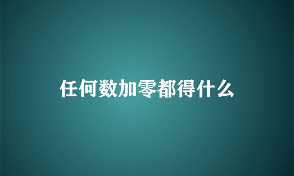 任何数加零都得什么