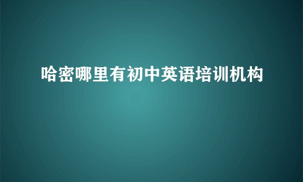 哈密哪里有初中英语培训机构