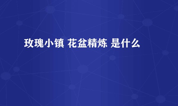 玫瑰小镇 花盆精炼 是什么